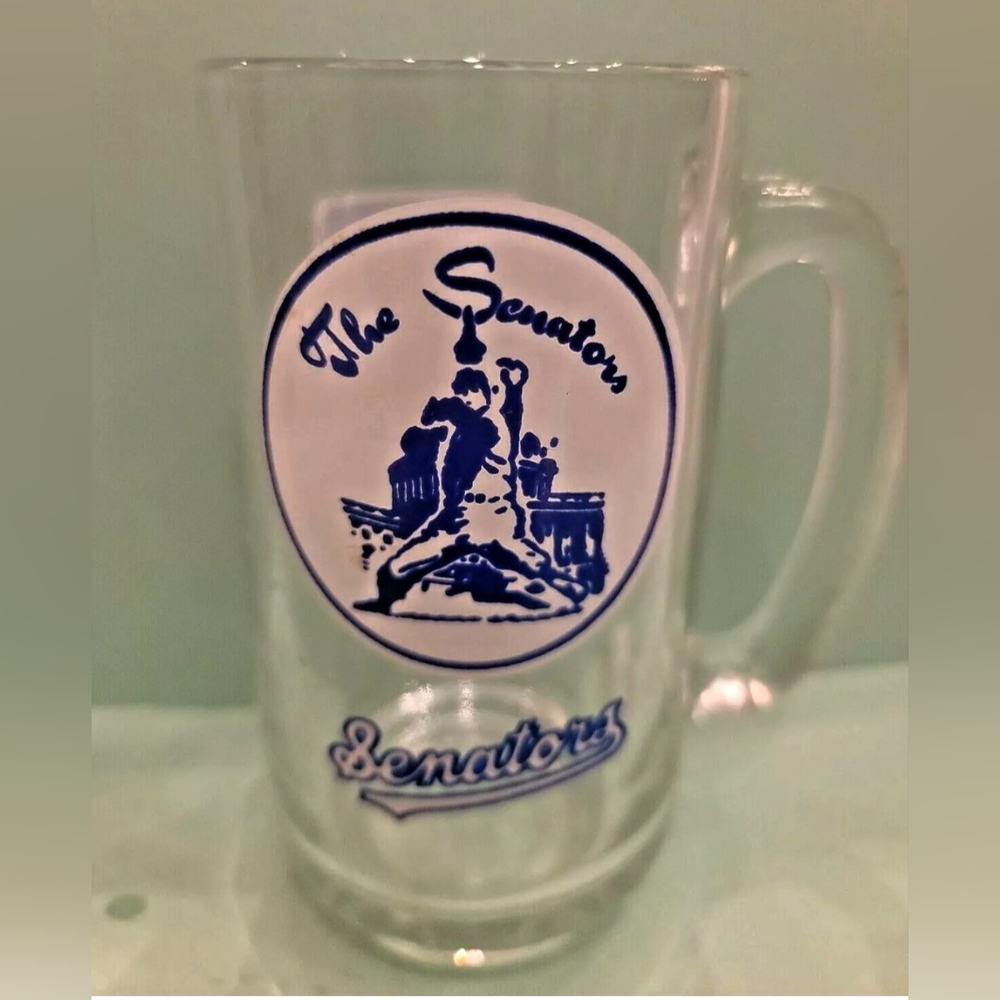 Vintage Washington Senators MLB Baseball Team Glass 6" Mug/ Stein 12 Oz 1960's